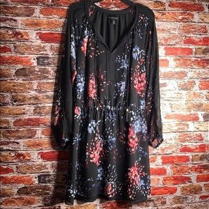 White House Black Market Black Floral Dress